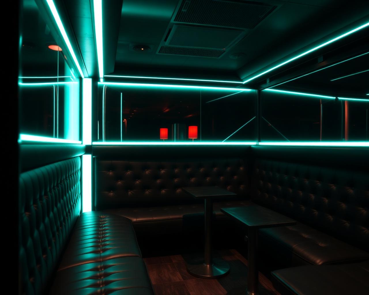 Turkuaz ışıklı VIP loca